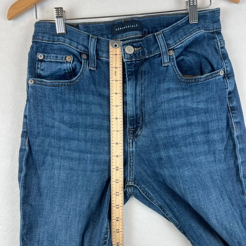 Aeropostale High Rise‎ Flare Jeans Dark Wash Denim Comfort Stretch Size 10